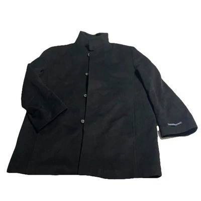 Abrigo forrado Nordstrom by Jacob Siegel XL Cashmere Touch 100 % lana negro nuevo con etiquetas Foto 1 de 4