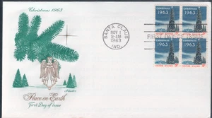 USPS #1240 1963 5c Artmaster Christmas Tree & the White House - BLK 4 ST3563 - Picture 1 of 3