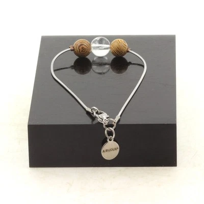 Minerales y Piedras Précieuses. Pulsera Acero Inoxidable 1 Perla Cuarzo Desde Foto 1 de 2