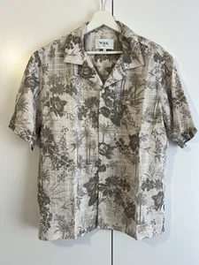 Wax London Didcot Palm Floral Shirt Khaki Size Medium New Without Tags - Picture 1 of 5