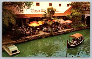 Vintage Casa Rio Mexican Restaurant San Antonio River Postcard TX - Picture 1 of 2