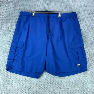 LL Bean Swim Trunks Men's 3XL Blue Classic Supplex Sport Shorts Cargo 10" Lined - Image 1 of 4