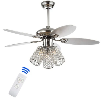 JONATHAN Y JYL9705A Kris 42" 3-Light Crystal LED Ceiling Fan with Remote, - Image 1 of 4