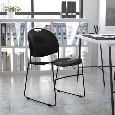 Silla Flash Furniture Pila Negra-Marco Negro,PK5 5-RUT-188-BK-GG Flash Foto 1 de 4