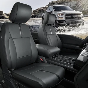Juego completo fundas de asiento de cuero para Ford F150 2021-2024 2025, camioneta impermeable mar - Imagen 1 de 9