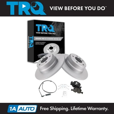 TRQ Rear Brake Pad & Rotor Kit Fits 2000-2006 BMW X5 - Image 1 of 4
