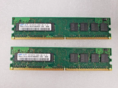 2pc Samsung 1GB 1Rx8 PC2-5300U-555-12-ZZ Desktop Memory. 2 pack kit - Image 1 of 4