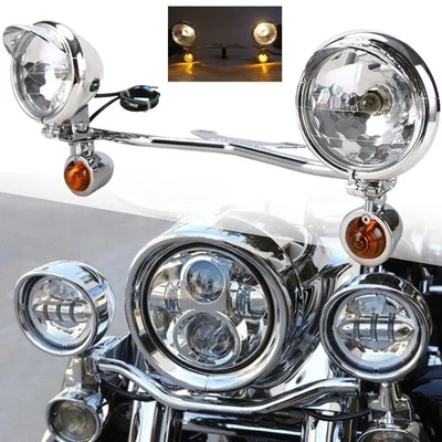 Motorcycle Driving Spot For Light Bar W/ Bracket Turn Signal For Honda V65 Magna - Image 1 of 4