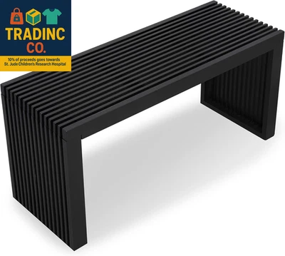 Banco de madeira de bambu natural 36 polegadas, pequenos bancos de madeira para entrada, vida e D - Imagem 1 de 4