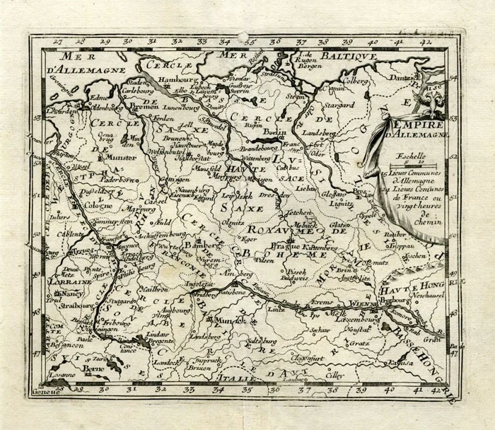 ANTIQUE MAP-GERMANY-ALLEMAGNE-DEUTSCHLAND-BACHIENE-1758 - Image 1 of 1