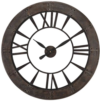 Uttermost Ronan Dark Bronze 40" Round Wall Clock - Image 1 of 2