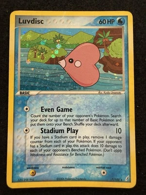 Pokemon Luvdisc Holo 7/100 from Crystal Guardians in DMG condition. - Image 1 of 4