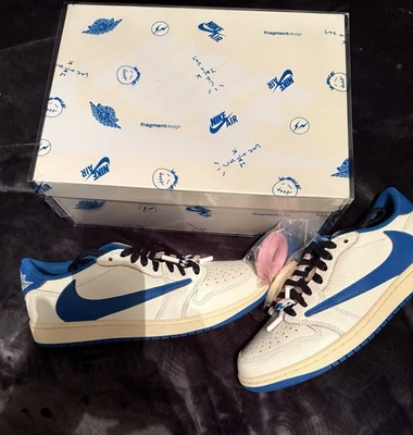 Talla 8.5M- Diseño de fragmentos x Travis Scott x Air Jordan 1 Retro OG SP Low Sail... Foto 1 de 4