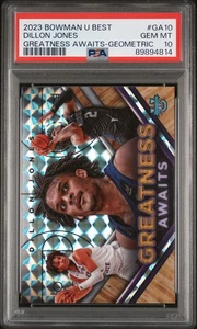 2023 Bowman U Best Dillon Jones Greatness Awaits Geometric - PSA 10 (Pop 1) - Picture 1 of 2