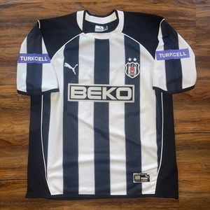 Puma Besiktas Jersey BJK Beko 2003-2004 Away Striped Soccer Futbol Vintage RARE - Picture 1 of 13