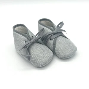 HERMES Baby Kleinkind erste Schuhe Baumwolle grau gebraucht authentisch aus Japan - Bild 1 von 12