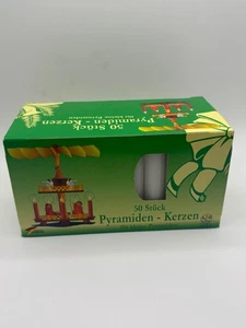 PYRAMIDENKERZEN KERZEN 50 STÜCK WEIß NEU OVP 2x =100 Kerzen - Bild 1 von 2