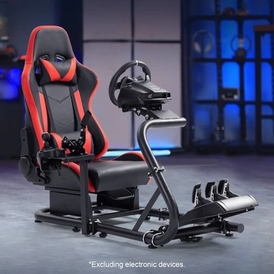 Dardoo Racing Sim Cockpit with Red Seat Fit Logitech G29 G27 Thrustmaster T300RS - Image 1 of 4