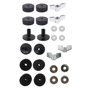 Cymbal Felts+Sleeves+Wing Nuts+Washers Set for Hi Hat Cymbal Stand Accessories - Picture 1 of 9