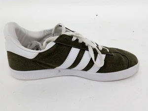 Adidas Gazelle Trainers Olive Green Suede White Stripes UK Size 5.5 - Picture 1 of 9