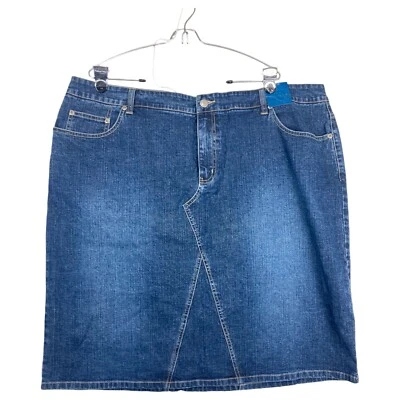 NUEVO CON ETIQUETAS Venezia Lane Bryant Y2K Falda Recta y Lápiz Mujer 24 Azul Denim Elástico Foto 1 de 4