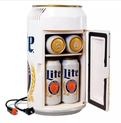 Miller Lite 5.4L Mini Electric Cooler - 8 Can Personal Travel Cooler for Camping - Image 1 of 4