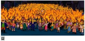 Sea Captain Otto Mann Willie Judge Snyder Akira Die Simpsons Film Fackel Mafia Kunst - Bild 1 von 1