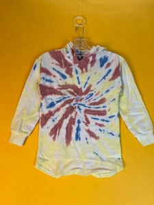 Love Fire Hi Lo Tie Dye Hooded Pullover Sweatshirt Youth Girls XS Multicolor NWT - Picture 1 of 5
