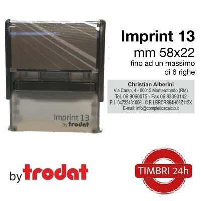 TRODAT Timbro personalizzato Imprint 13 58x22 mm autoinchiostrante NERO - fino 6 righe
