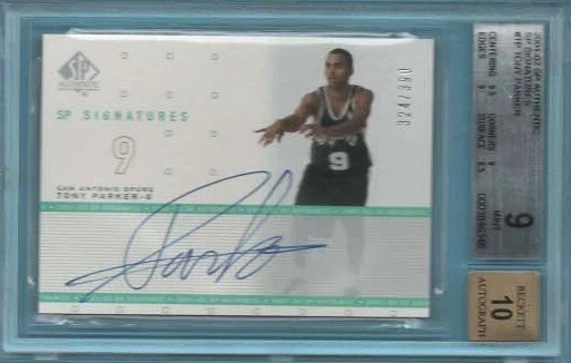 2001 SP Authentic Signatures TONY PARKER Rookie RC 324/390 BGS 9/10 ON CARD AUTO - Image 1 of 1
