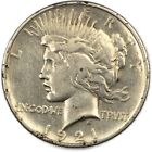 1921 Peace Dollar High Relief Key Date VF/XF+ CLEANED/RIM DAMAGE