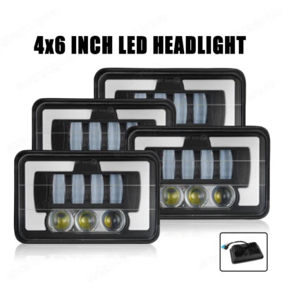 4 PIEZAS Para Chevrolet Camaro 82-92 4x6" Faros LED Luz Alta Señal de giro DR Foto 1 de 4