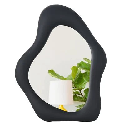 Espejo de pared pequeño 10x8,8 pulgadas negro montaje en mesa espejo cosmético baño Foto 1 de 4