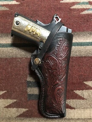 Funda de campo de cuero floral para Colt RIA ATI Citadel 45 Govt modelo 1911 Foto 1 de 4