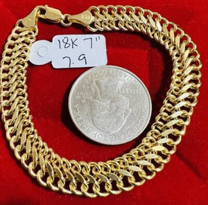 18K Dubai Gold 7.25” /7.5” Long Women’s Infinity Love Bracelet 7.9g 9mm - Picture 1 of 18
