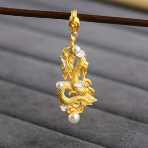 L24 Anhänger vergoldeter Drache Sterling Silber 925 - Bild 1 von 5