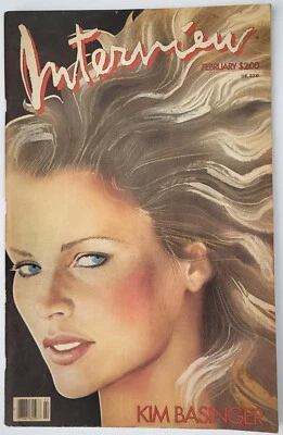 Kim Basinger Cover Interview Magazine Feb 1986 Andy Warhol 9-1/2 Weeks EXCELLENT - Image 1 of 4