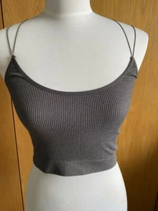 Urban Outfitters Out From Under Seamless Ribbed Cropped Tank Glitter Top Large L - Picture 1 of 3