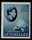Seychelles Gvi Sg145, 75C Slate-Blue, M Mint. Cat £85. Chalky