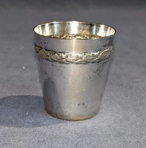 ANTIQUE FRENCH HALLMARKED STERLING SILVER CUP BEAKER ORF. ST. FSB (FS) - Picture 1 of 12