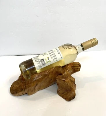 Vintage Carved Natural Wooden Wine Holder EUC - Image 1 of 4