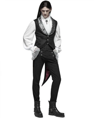 Chaleco Chaleco Vampiro Halloween Punk Rave Para Hombres Gótico Steampunk Cola de Golondrina Foto 1 de 4