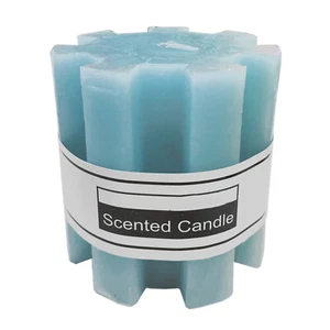 2 CANDELE A COLONNA PROFUMATE CERA BLU A FORMA DI BREZZA OCEANICA stoppino natale casa - Foto 1 di 1