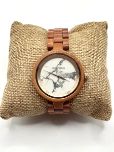 Holzkern Damen Armbanduhr Kirschblüte (Kirschholz/Marmor) Batterie neu - Bild 1 von 5