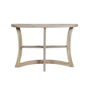 47 Taupe Half Moon Three Leg Console Table With Shelves - Picture 1 of 1