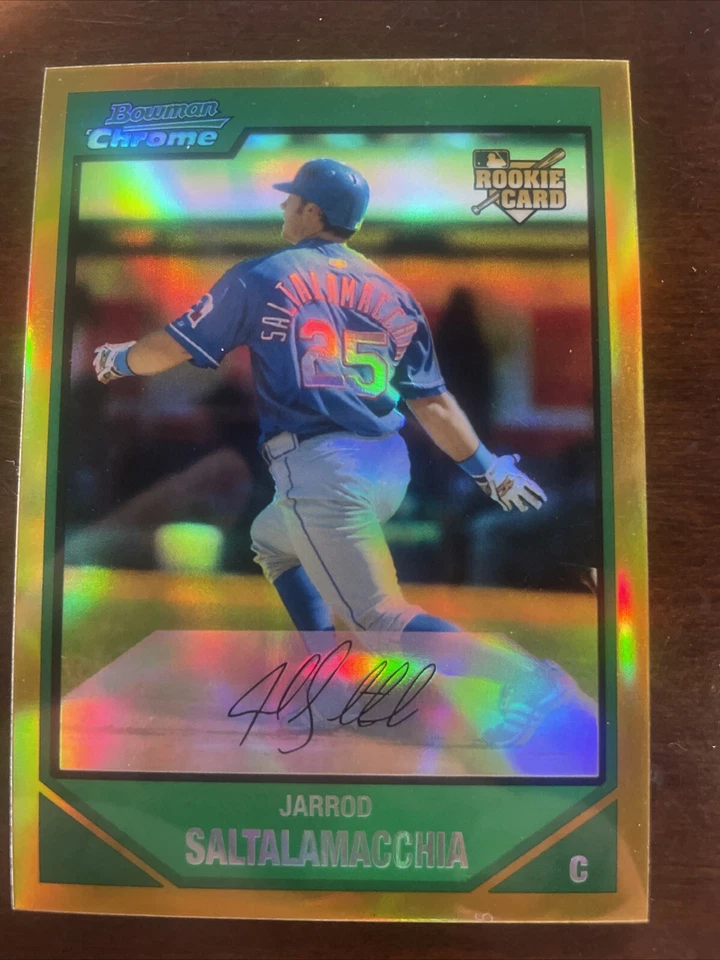 💎 JARROD SALTALAMACCHIA 2007 BOWMAN CHROME GOLD  REFRACTOR SP RC /50 MLB - Image 1 of 3
