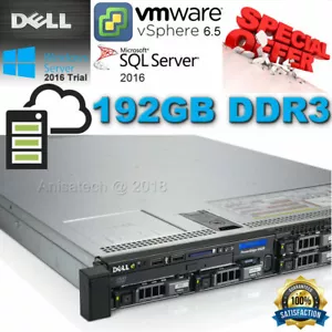 Dell PowerEdge R620 2x Xeon E5-2643 3.30GHz 8CORE 192GB DDR3 H710 240GB SSD RAIL - Picture 1 of 7