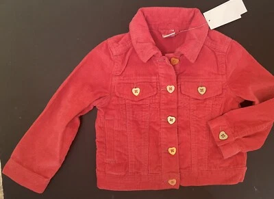 JAQUETA NOVA COM ETIQUETAS Meninas 10 Gymboree POPSTAR ACADEMY Algodão Veludo Escarlate Coração - Imagem 1 de 4