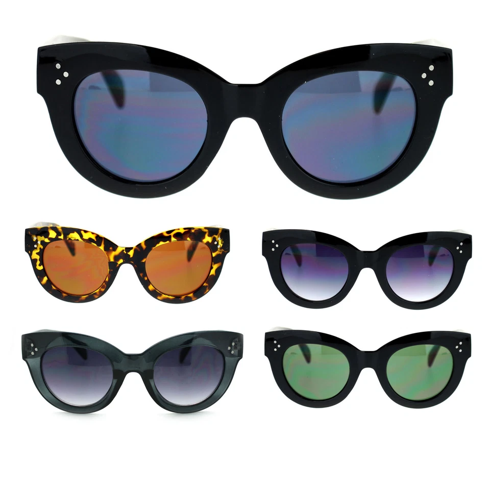 Mujeres Grueso Plástico Borde de Cuerno Mod Chic Retro Ojo de Gato Diseñador Moda Gafas de Sol Foto 1 de 1