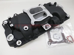 Colector de admisión de diámetro extendido de aluminio negro para BBC Chevy 396 402 427 502 1965-90 - Imagen 1 de 5